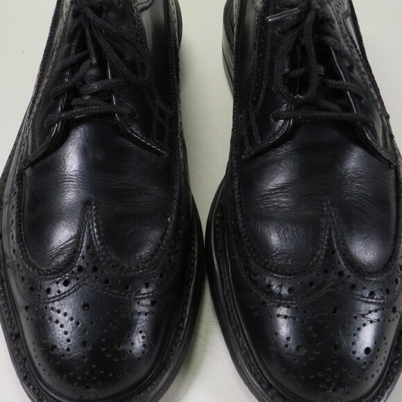 Vintage Men's Leather Dress Shoes Brown Wingtip Oxford Lace up 7 1/2 D